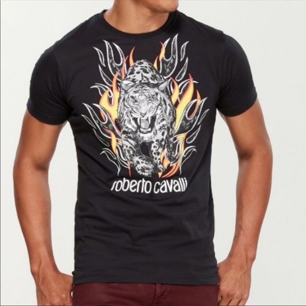 NWT authentic Roberto Cavalli tiger graphic tee
